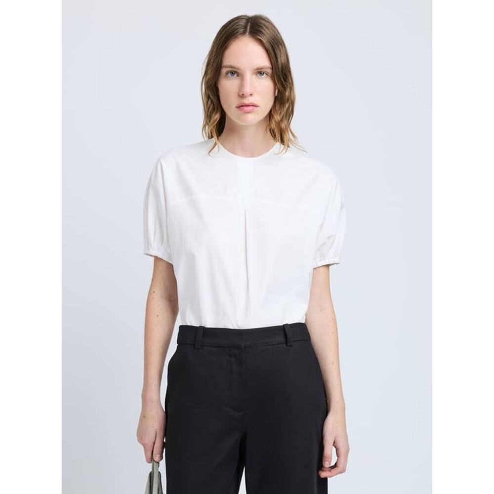 Proenza Schouler Haleigh Pleated Cotton Top in White 0